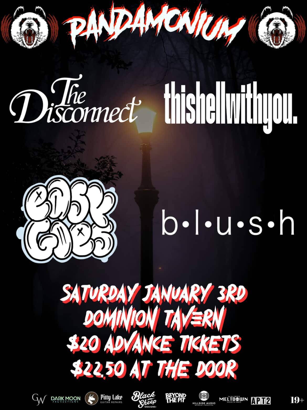 -thishellwithyou. LIVE @ The Dom w/ The Disconnect, Easy Goes, blush - Jan 3rd 2026